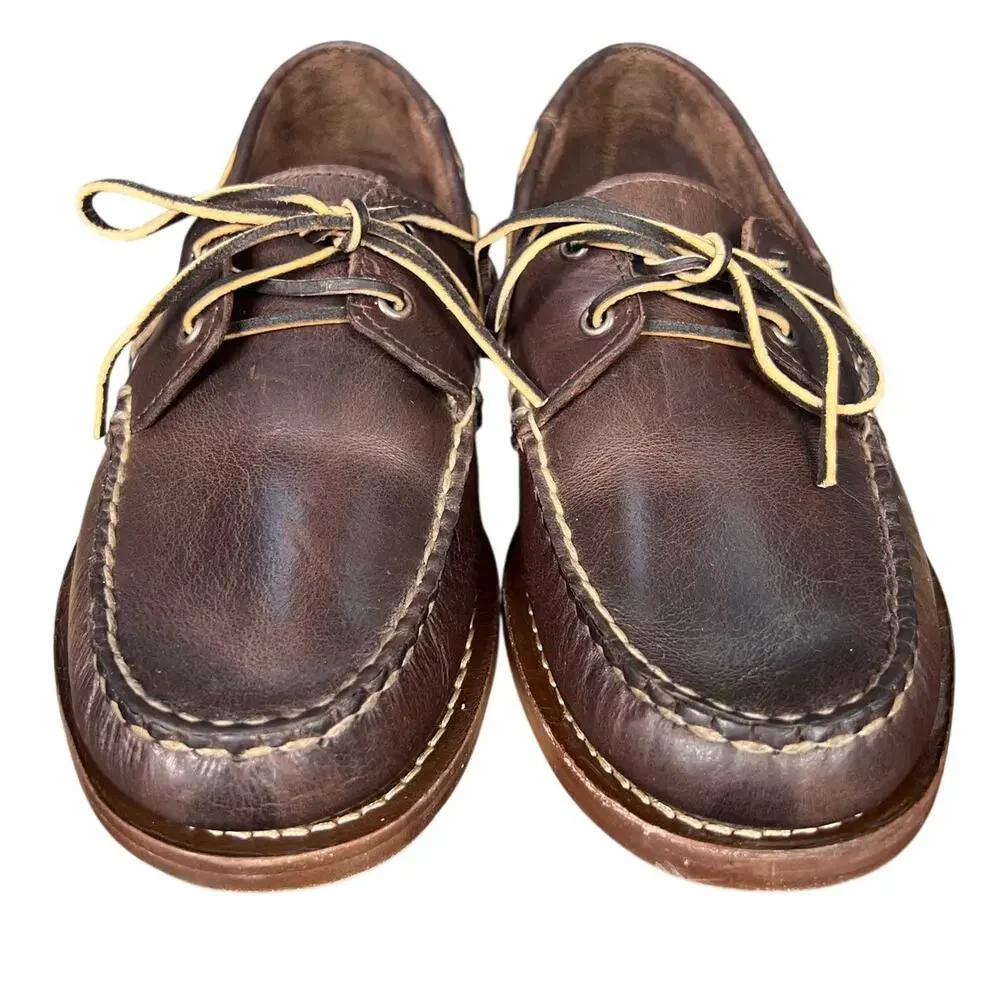 Thursday Men’s Brown Leather Handsewn Moccasin Loafers 8.5
